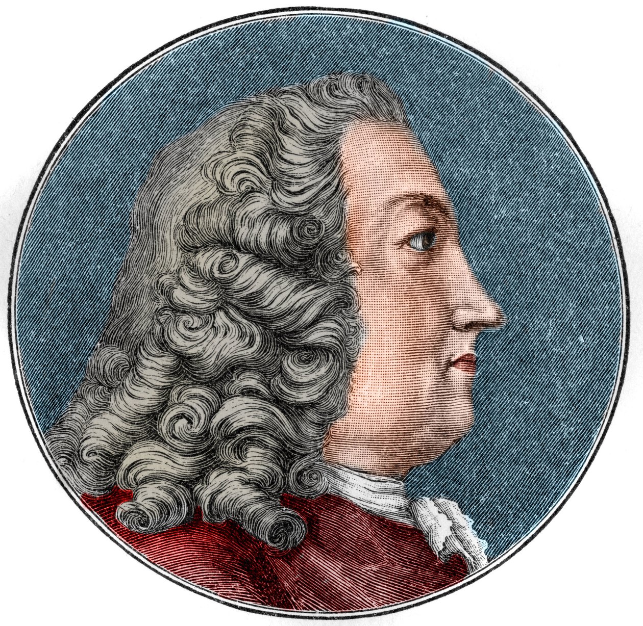 Porträtt av Albrecht von Haller Medecin, schweizisk fysiolog och botaniker (1708-1777) Gravyr. av Unknown artist