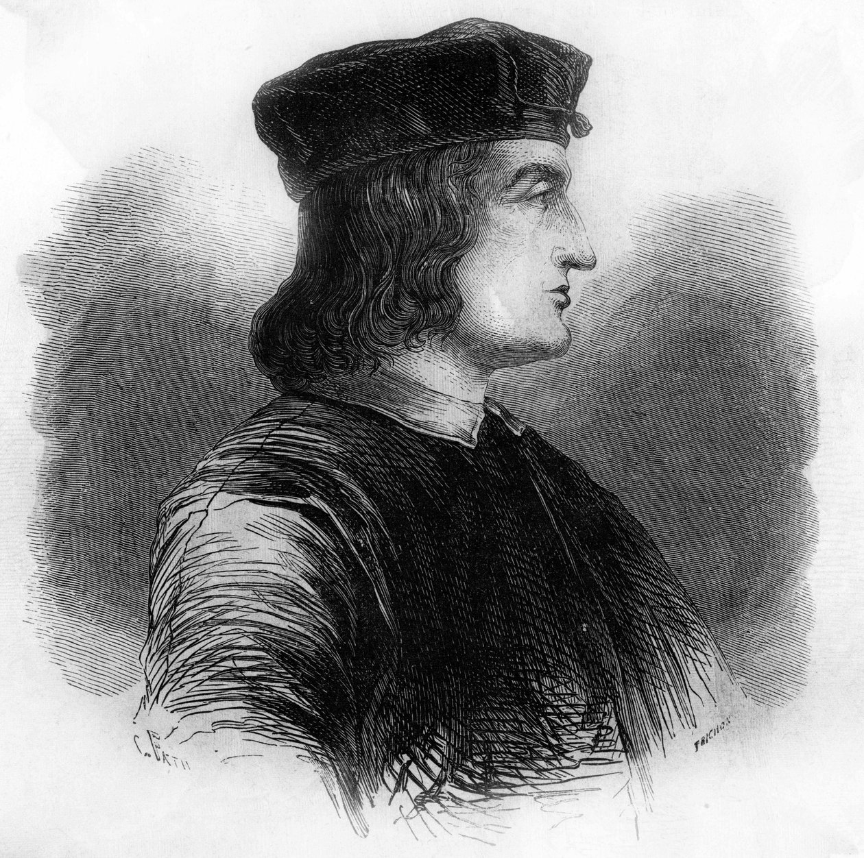 Porträtt av Aldus Manutius (Alde Manuce) (1449 - 1515). av Unknown artist
