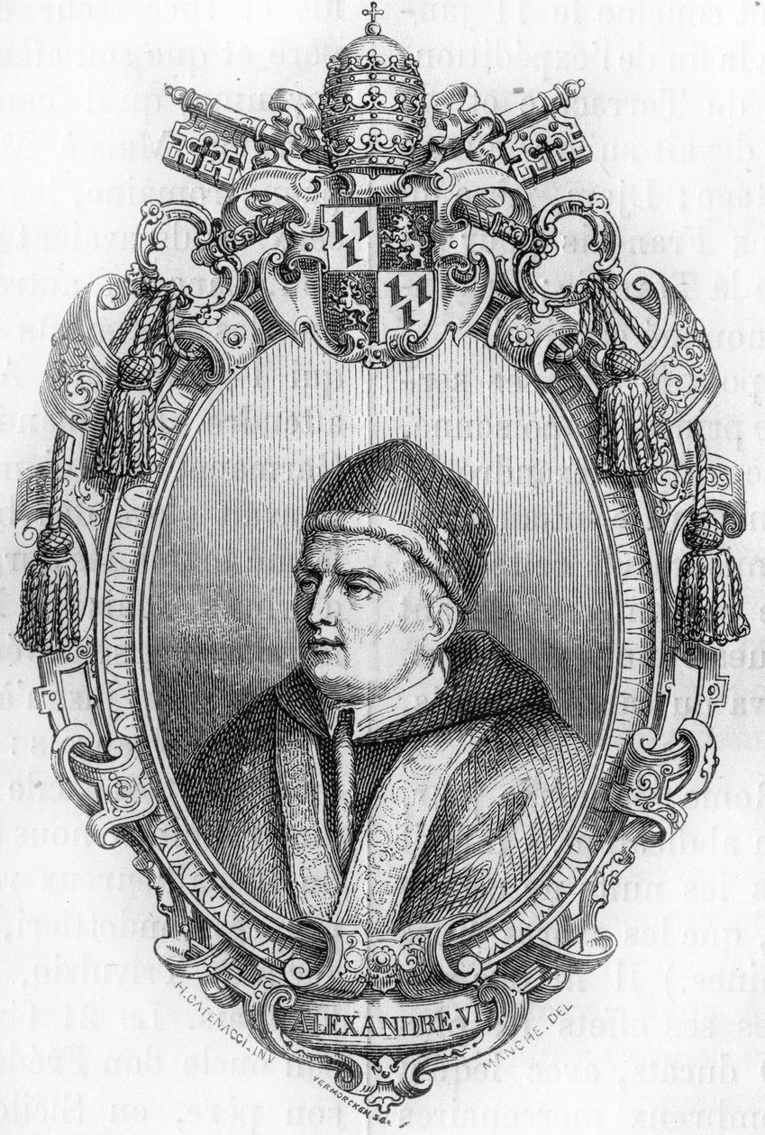 Porträtt av Alexander VI (1431-1503). av Unknown artist