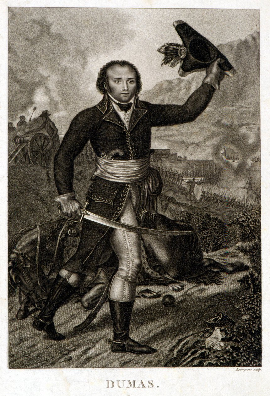 Porträtt av Alexandre Davy Dumas (1762-1806), far till Alexandre Dumas far av Unknown artist