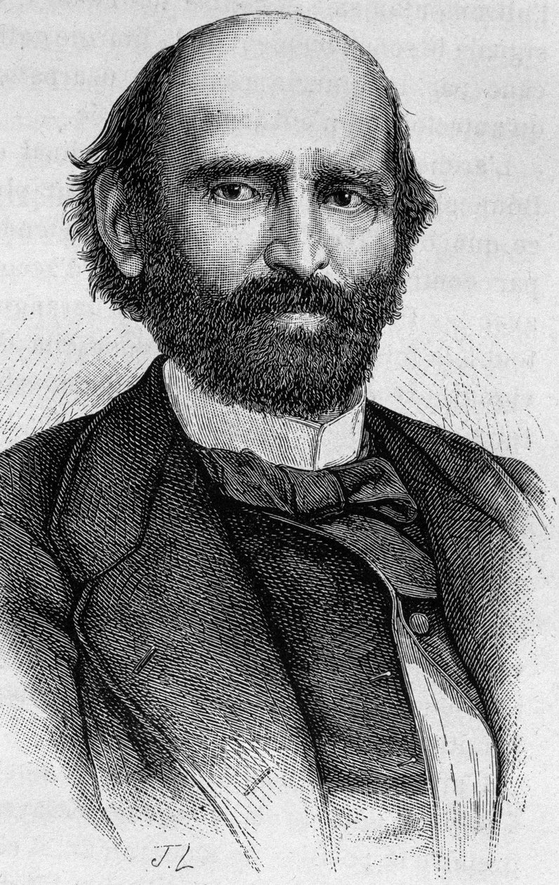 Porträtt av Alexandre Glais-Bizoin (1800 - 1877). Gravyr från slutet av 1800-talet i "Histoire de France"" av H. Martin. av Unknown artist