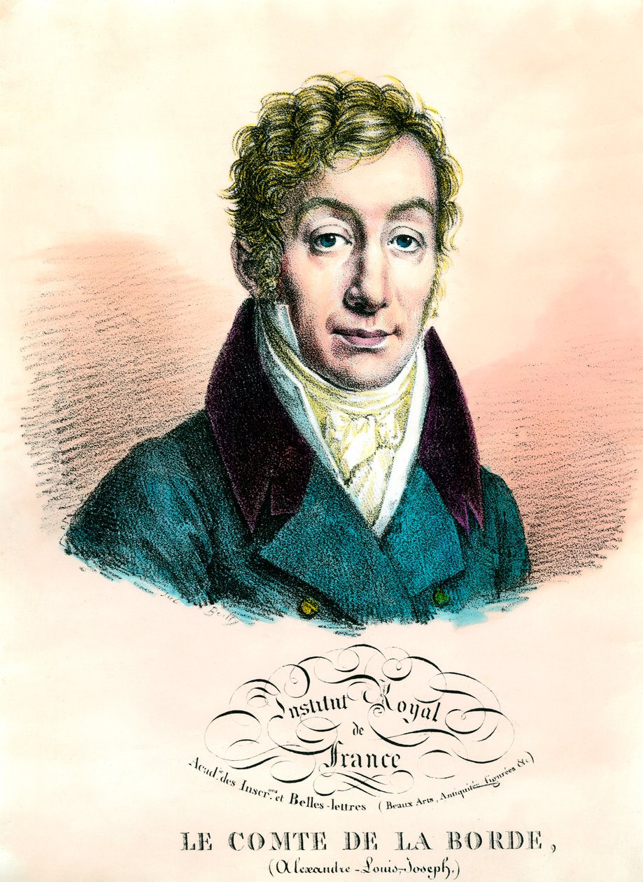 Porträtt av Alexandre Louis Joseph, greve av Laborde (1774-1842), fransk arkeolog och politiker. Gravyr av privatsamlingen från 1800-talet av Unknown artist