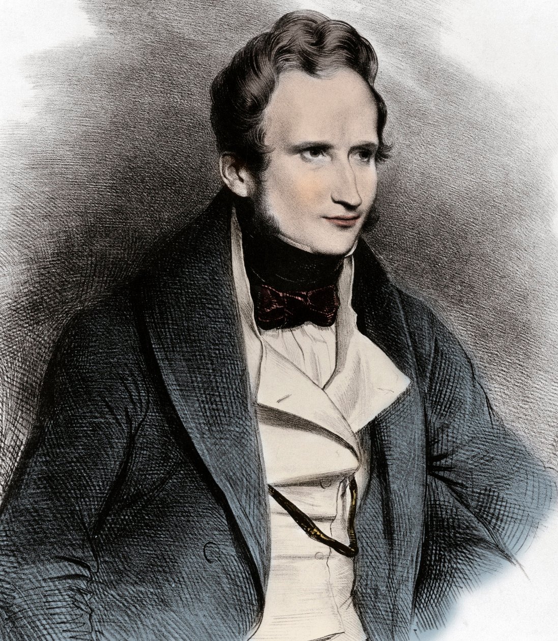 Porträtt av Alfred de Vigny - Porträtt av poeten Alfred de Vigny (1797-1863) - av Unknown artist