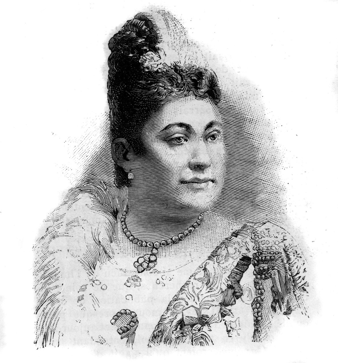 Porträtt av Amalie Friedrich MATERNA österrikisk sopran (1844-1918). av Unknown artist