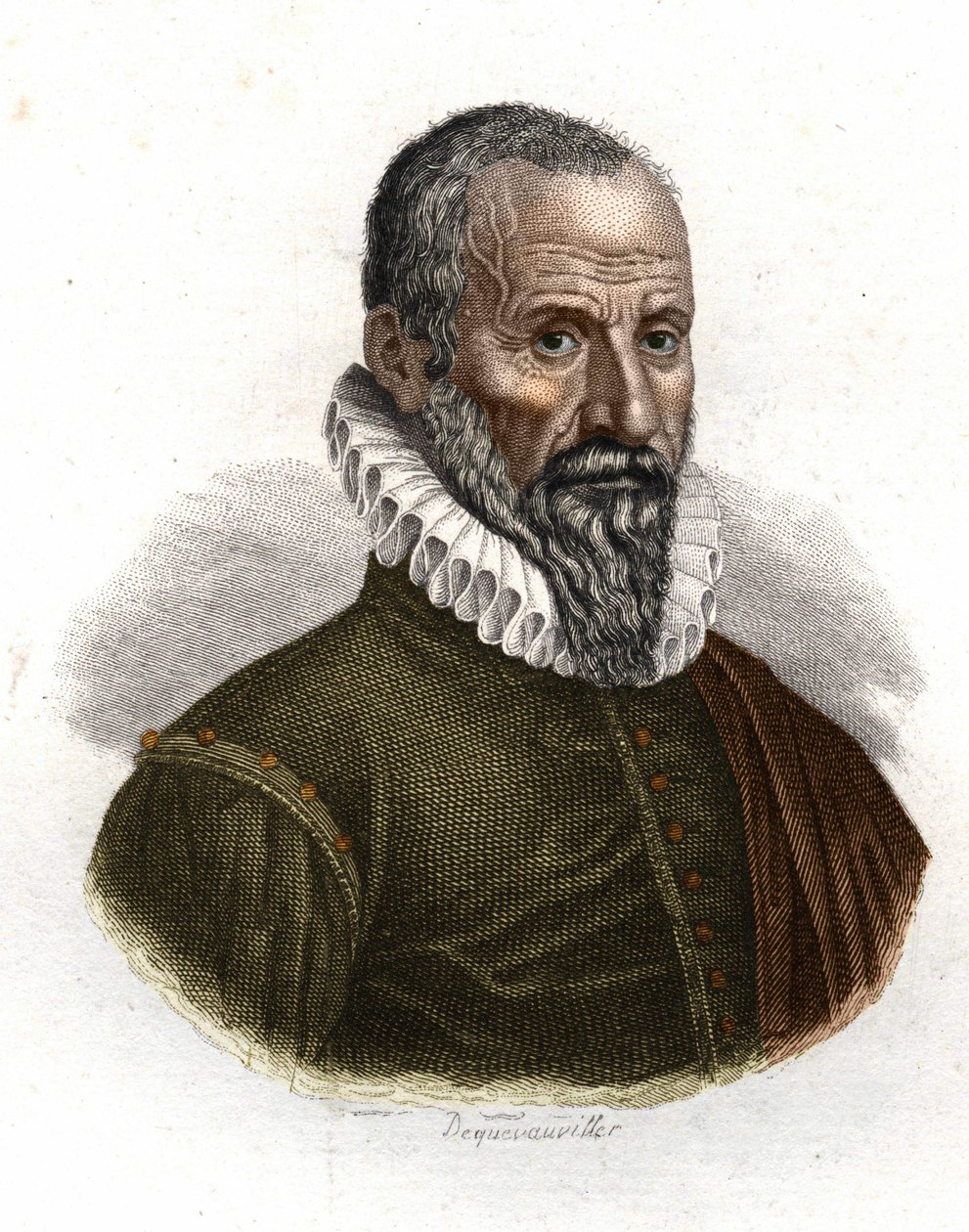 Porträtt av Ambroise Paré (1509-1590), fransk kirurg - gravyr från 1800-talet av Unknown artist