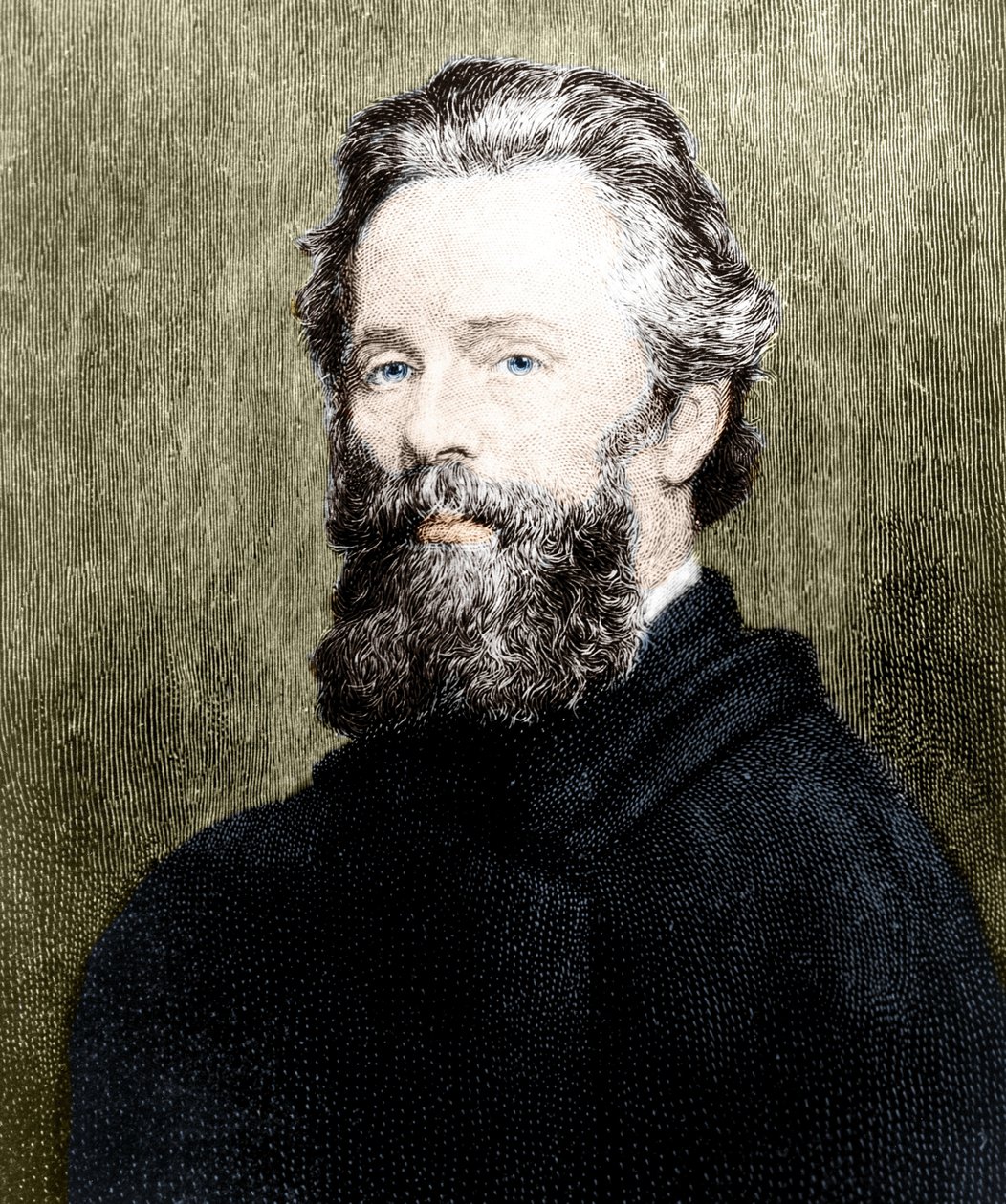 Porträtt av den amerikanske poeten och romanförfattaren Herman Melville (1819-1891). av Unknown artist