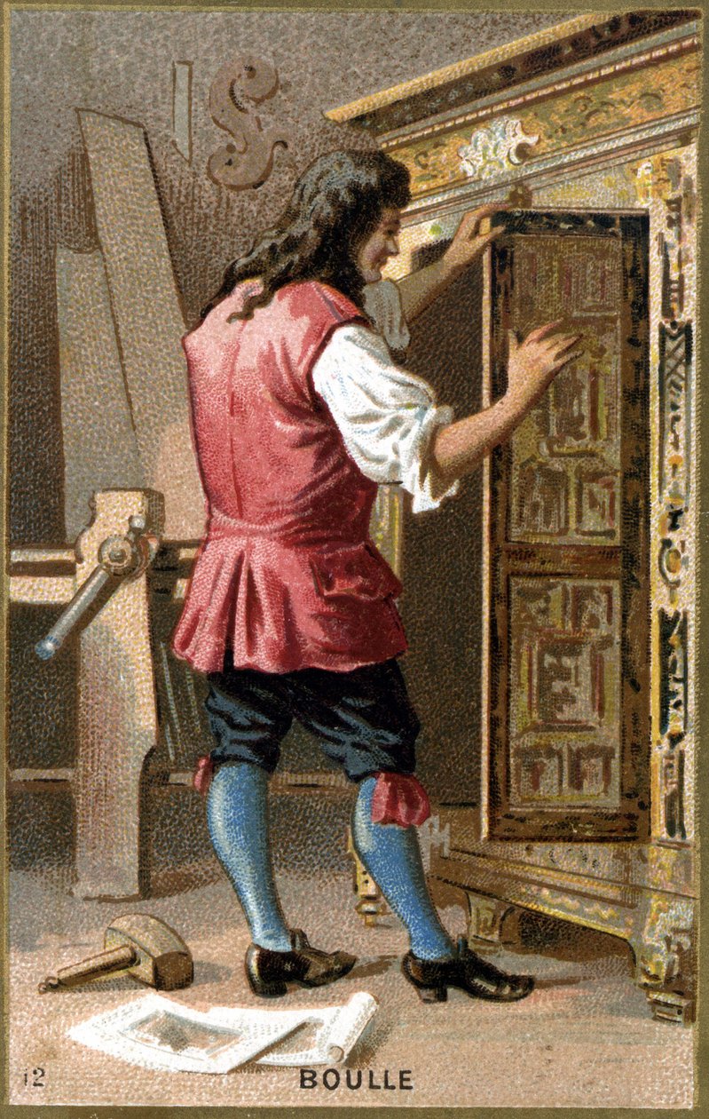 Porträtt av André Charles Boulle (1642 - 1732) fransk möbelsnickare. Kromolitografi av 1800-talet. av Unknown artist