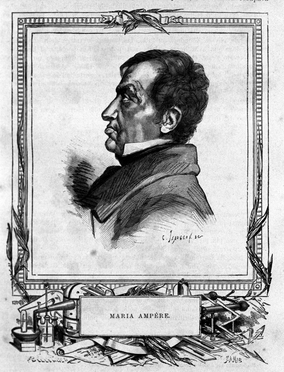 Porträtt av Andre Marie Ampere (1775 - 1836) fransk fysiker. av Unknown artist