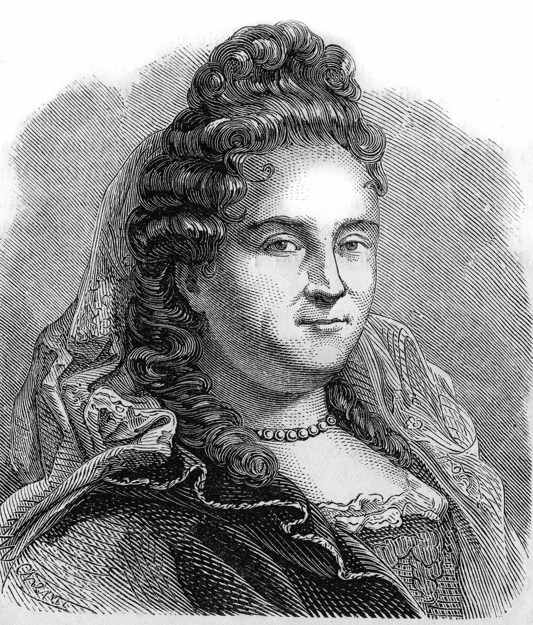 Porträtt av Anne Lefebvre, Mme Dacier. Fransk Erudite (1647 till 1720). av Unknown artist