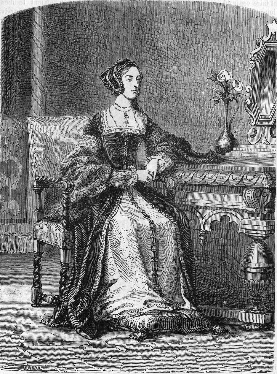 Porträtt av Anne de Boleyn (Anna eller Ann Bolin och Anne Bullen av Unknown artist