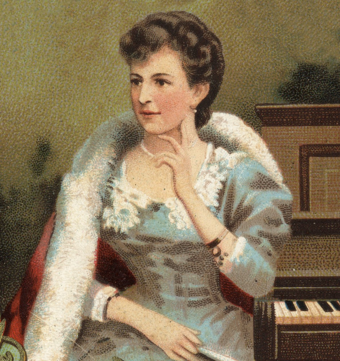 Porträtt av Annette Essipoff [Anna Essipova], rysk pianist [1851-1914]. av Unknown artist