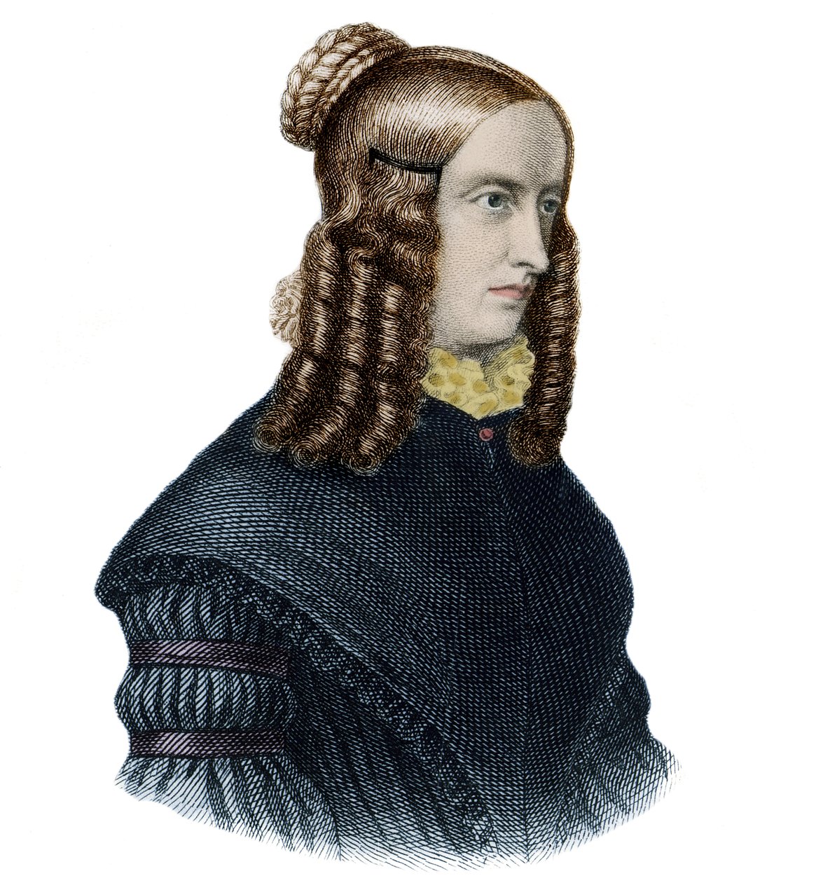 Porträtt av Annette von Droste-Hulshoff (1797-1848) engelsk författare och poet av Unknown artist