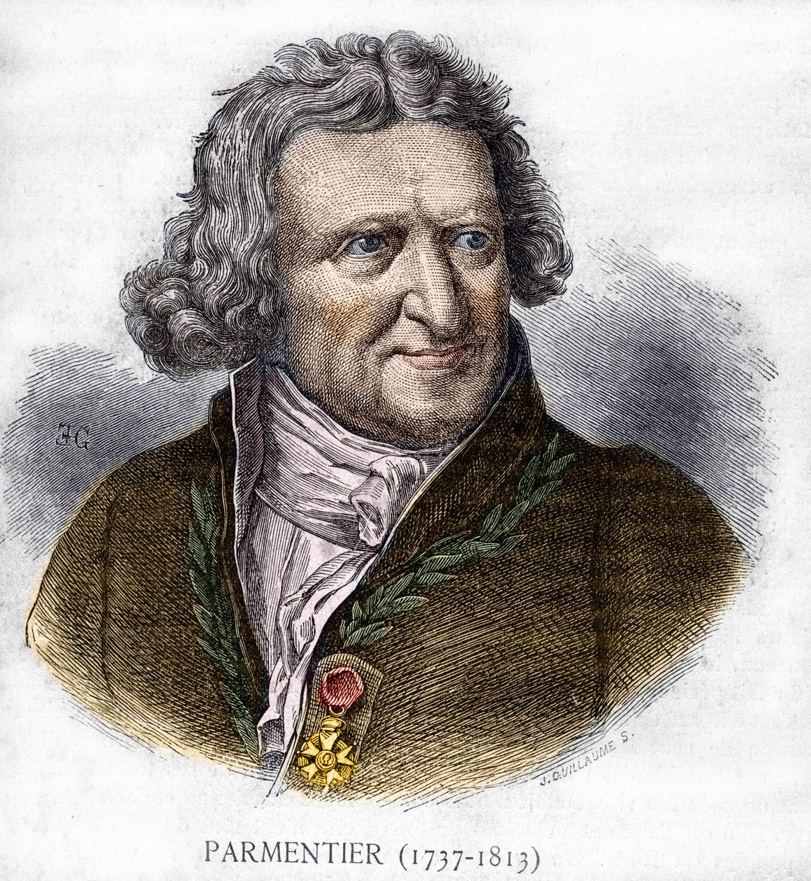Porträtt av Antoine Augustin Parmentier (1737 - 1813), fransk militärapotekare och agronom - i Les Contemporains, n.d. sent 1800-tal. av Unknown artist
