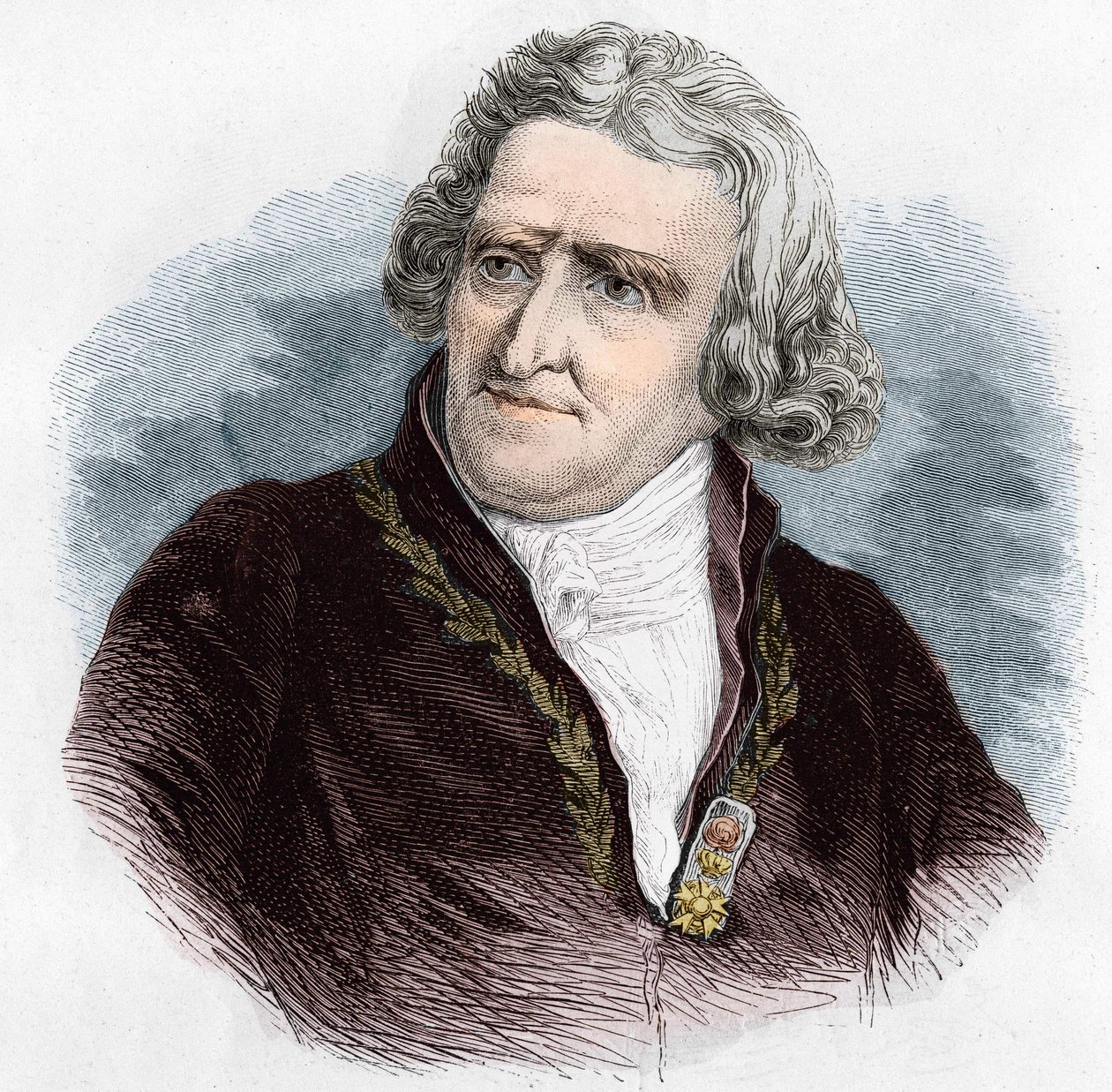 Porträtt av Antoine Augustin Parmentier (1737 - 1813), fransk militärapotekare och agronom. Gravyr från 1866. av Unknown artist