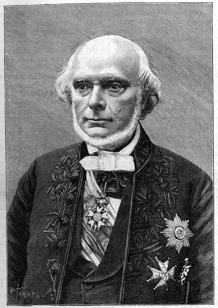 Porträtt av Armand de Quatrefages de Breau (1810-1892), fransk naturforskare och antropolog. (Från ett fotografi av Charles Gallot). Gravyr i "" Nature: granskning av vetenskaperna och deras tillämpningar på konst och industri "" av 23 januari 1892. av Unknown artist