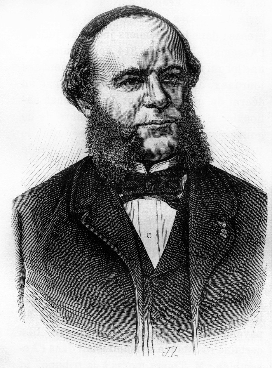 Porträtt av Auguste Pouyer-Quertier (Pouyer Quertier) (1820 - 1891). Gravyr från slutet av 1800-talet i "Histoire de France"" av H. Martin. av Unknown artist
