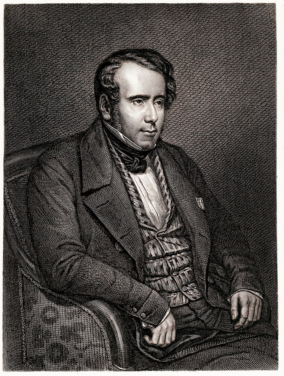 Porträtt av Augustin Thierry, fransk historiker (gravyr av Unknown artist
