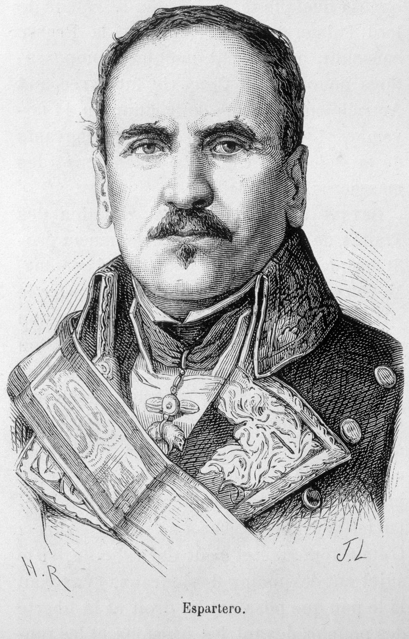 Porträtt av Baldomero Espartero, hertig av segern, general och spansk statsman (1793 - 1879) av Unknown artist