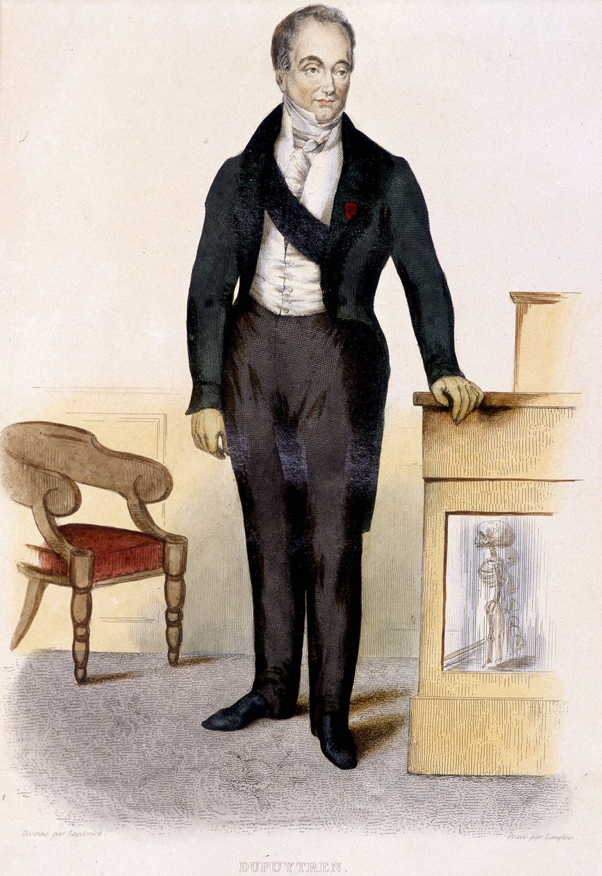 Porträtt av baron Guillaume Dupuytren (1777 - 1835), fransk kirurg. gravyr från 1844. av Unknown artist
