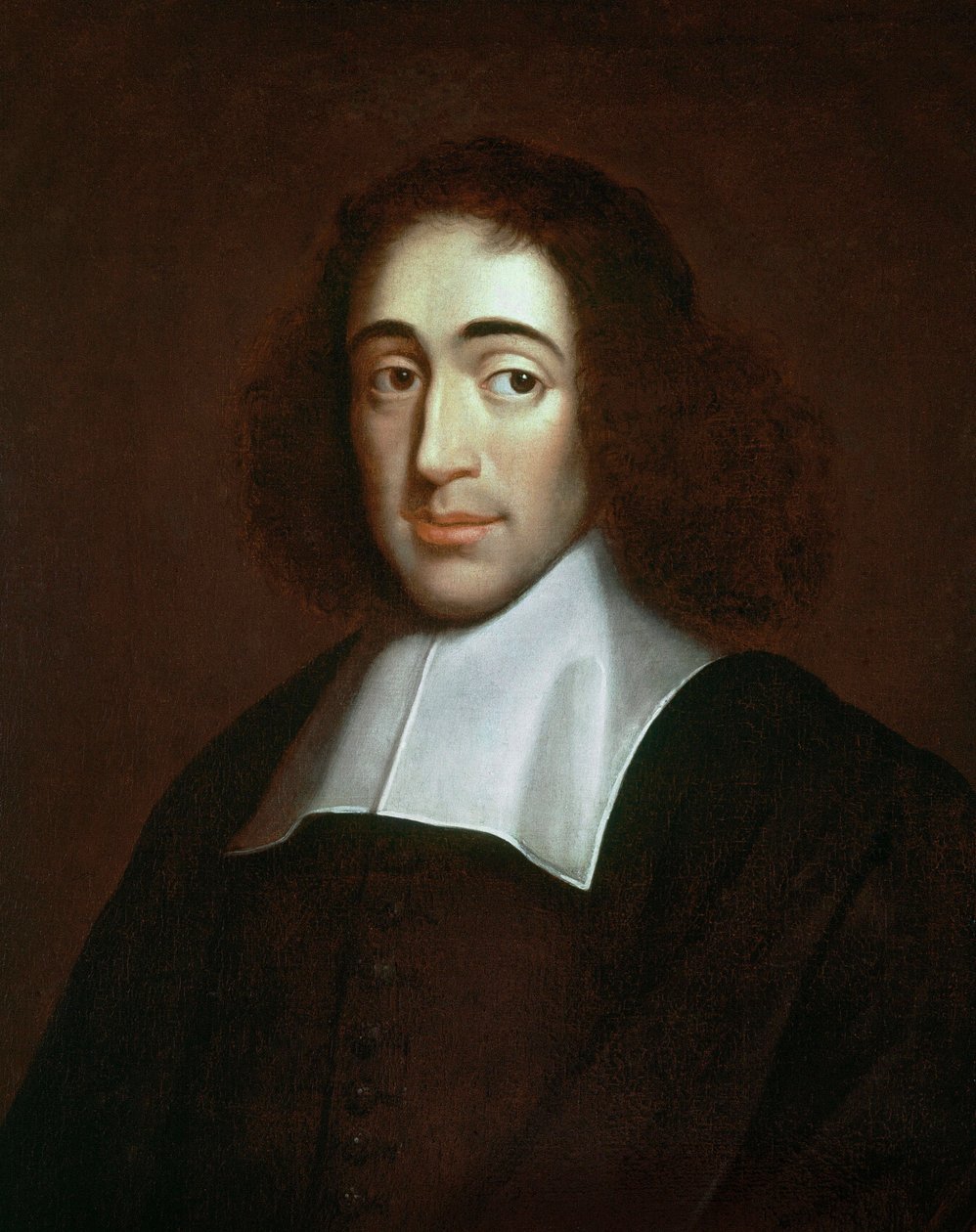 Porträtt av Baruch Spinoza (1632-1677), holländsk filosof, även känd som Bento de Espinosa eller Benedictus de Spinoza eller Benedictus de Spinoza - anonym målning. Privat samling. av Unknown artist