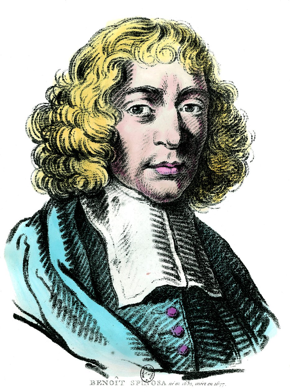 Porträtt av Baruch de Spinoza (1632 - 1677) holländsk filosof, även känd som Bento de Espinosa eller Benedictus de Spinoza eller Benoit de Spinoza. Gravyr från 1600-talet. Coll. Gå. av Unknown artist