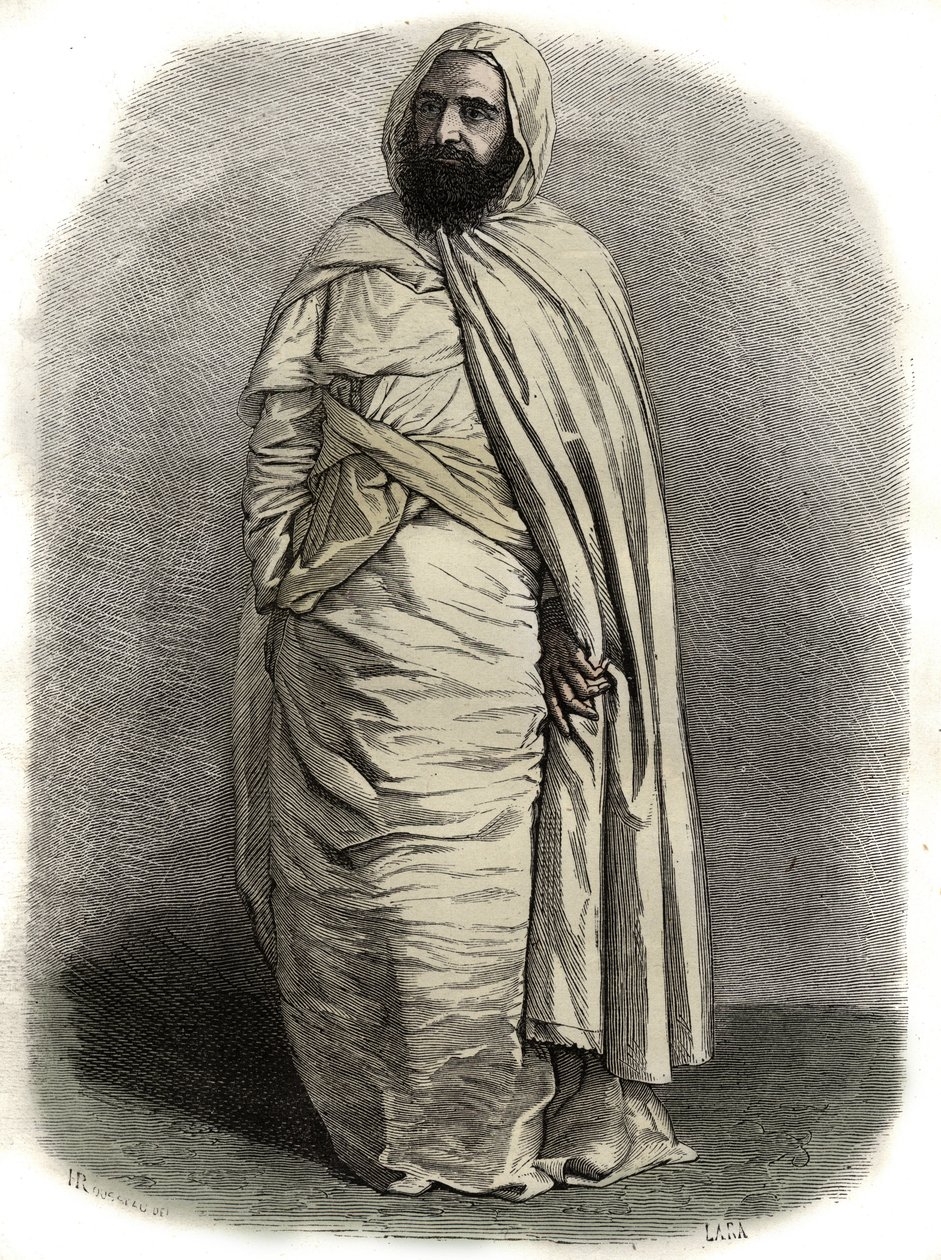 Porträtt av Ben Mahi Ed Din Abd El Kader (1808 - 1883) Abd El Kader, Amir av Mascara, militär och religiös ledare, - Porträtt av Ben Mahi Ed Din Abd El Kader (1808 - 1883) 1883) Emir av Algeriet - av Unknown artist