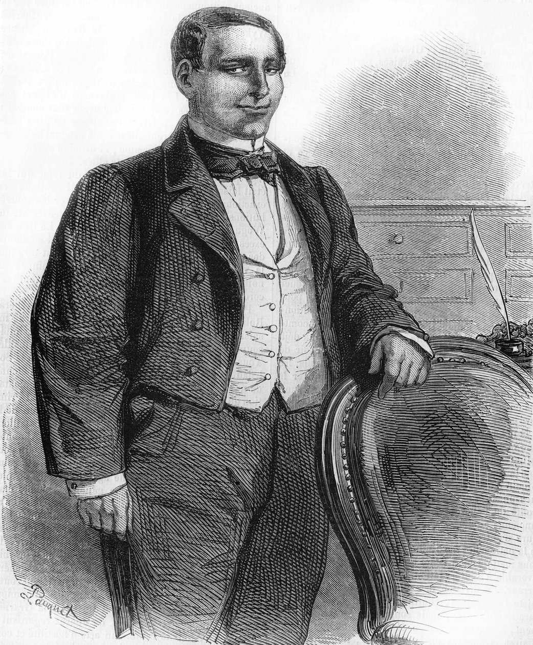 Porträtt av Benito Pablo Ju¿rez. Mexikansk politiker av indiskt ursprung (1806 till 1872). Mexikanska republikens president 1858. av Unknown artist