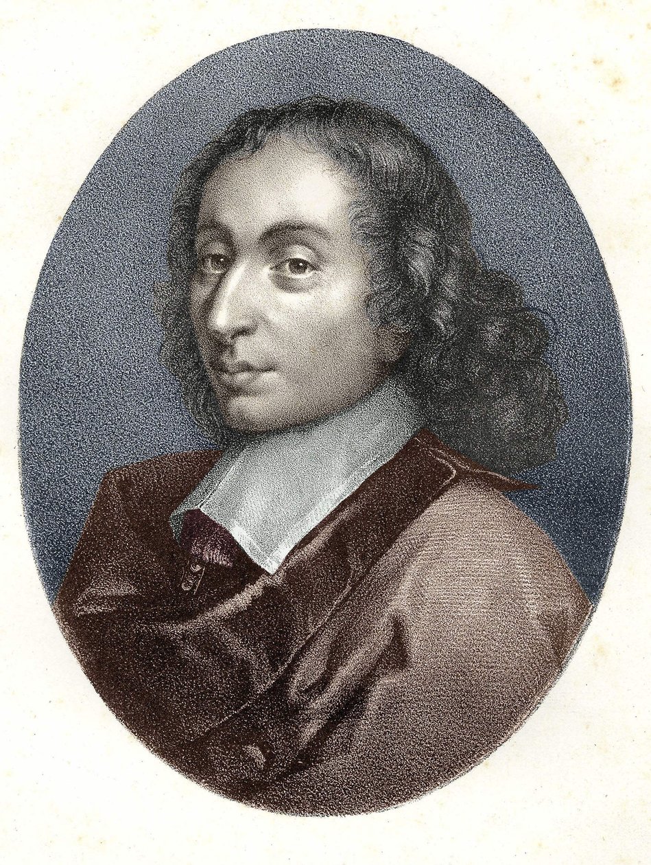 Porträtt av Blaise Pascal - gravyr av 1800-talet. av Unknown artist