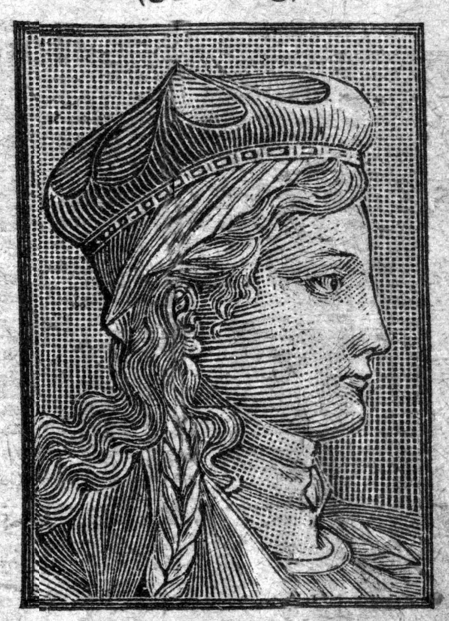 Porträtt av Brunehaut (eller Brunehilde) (ca. 534 till 613) hustru till Sigebert I. av Unknown artist