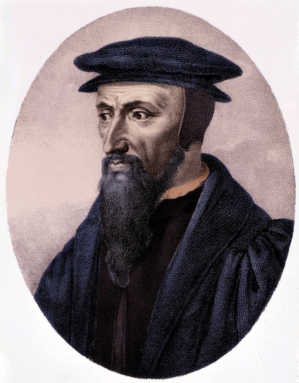 Porträtt av Calvin (1509 - 1564). av Unknown artist