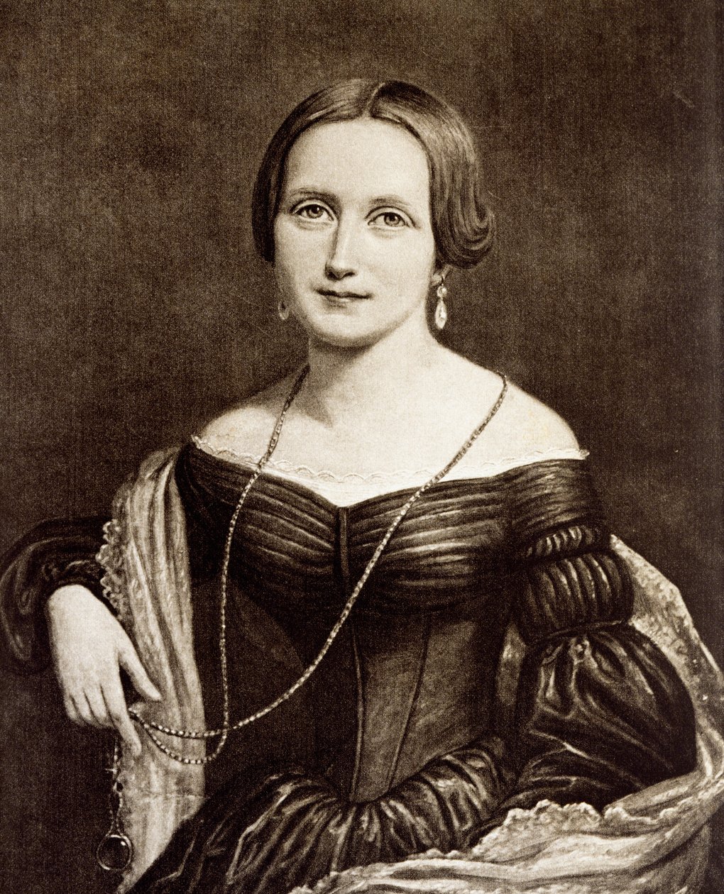 Porträtt av Camilla Collet av Unknown artist