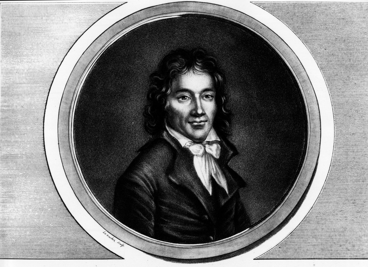 Porträtt av Camille Desmoulins (1760-1794), deputerad av Paris. Gravyr i "" Komplett samling av historiska målningar från den franska revolutionen, i tre volymer.""" 1804. av Unknown artist