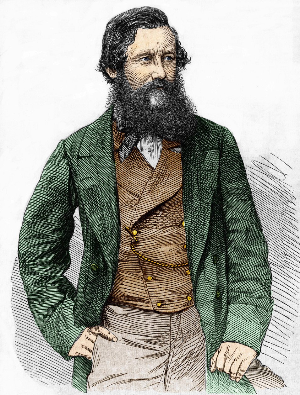 Porträtt av kapten Speke, brittisk upptäcktsresande (1827 - 1864). av Unknown artist