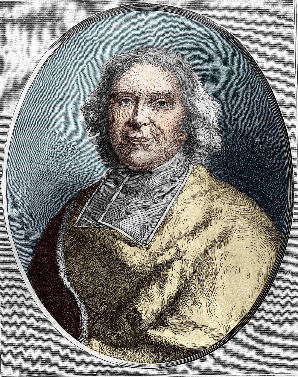 Porträtt av kardinal Fleury (1653 - 1743).André Hercule de Fleury gravyr från 1866. av Unknown artist