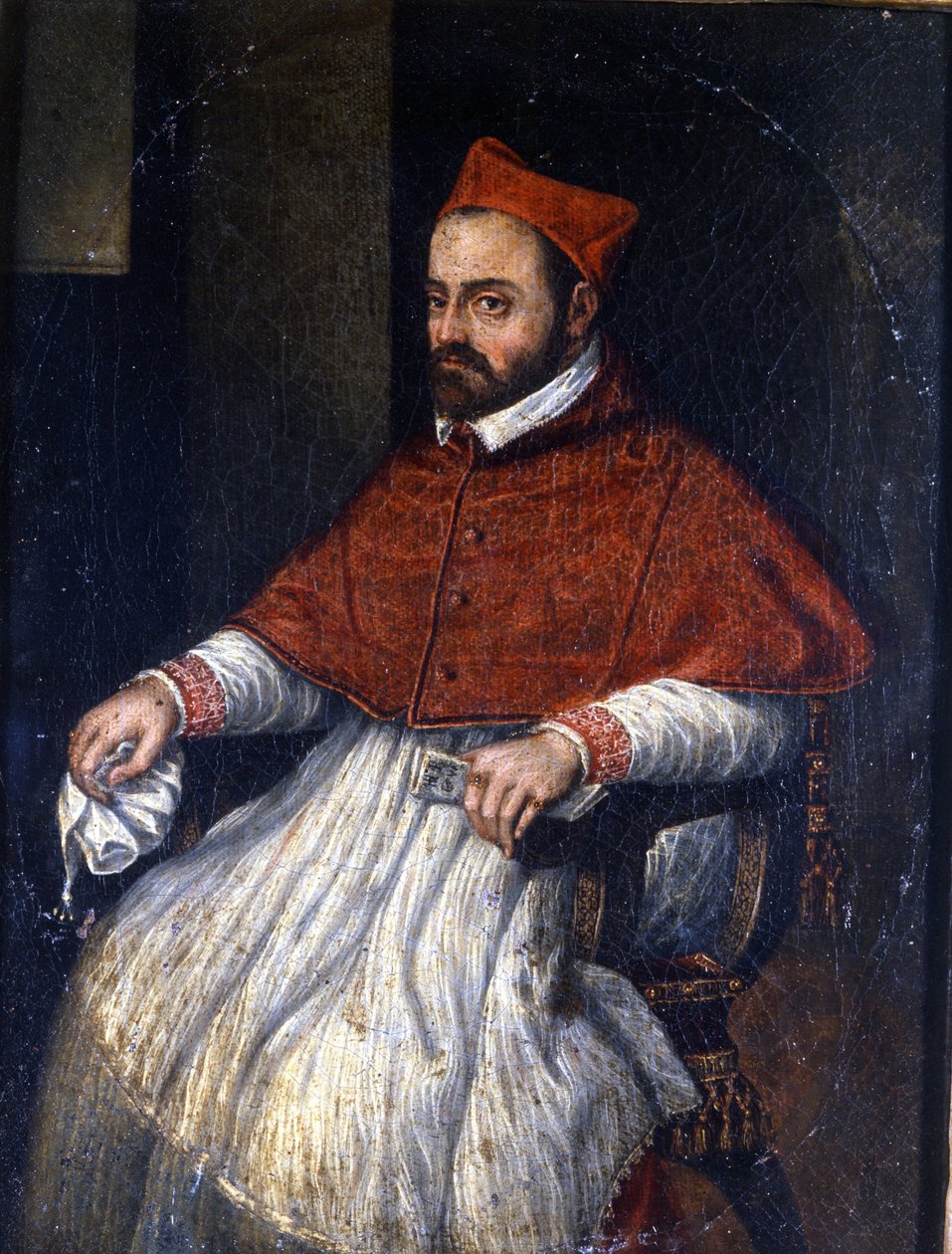 Porträtt av kardinal Roberto Bellarmino (Robert Bellarmin 1542 - 1621). Anonym målning. Roms museum. av Unknown artist