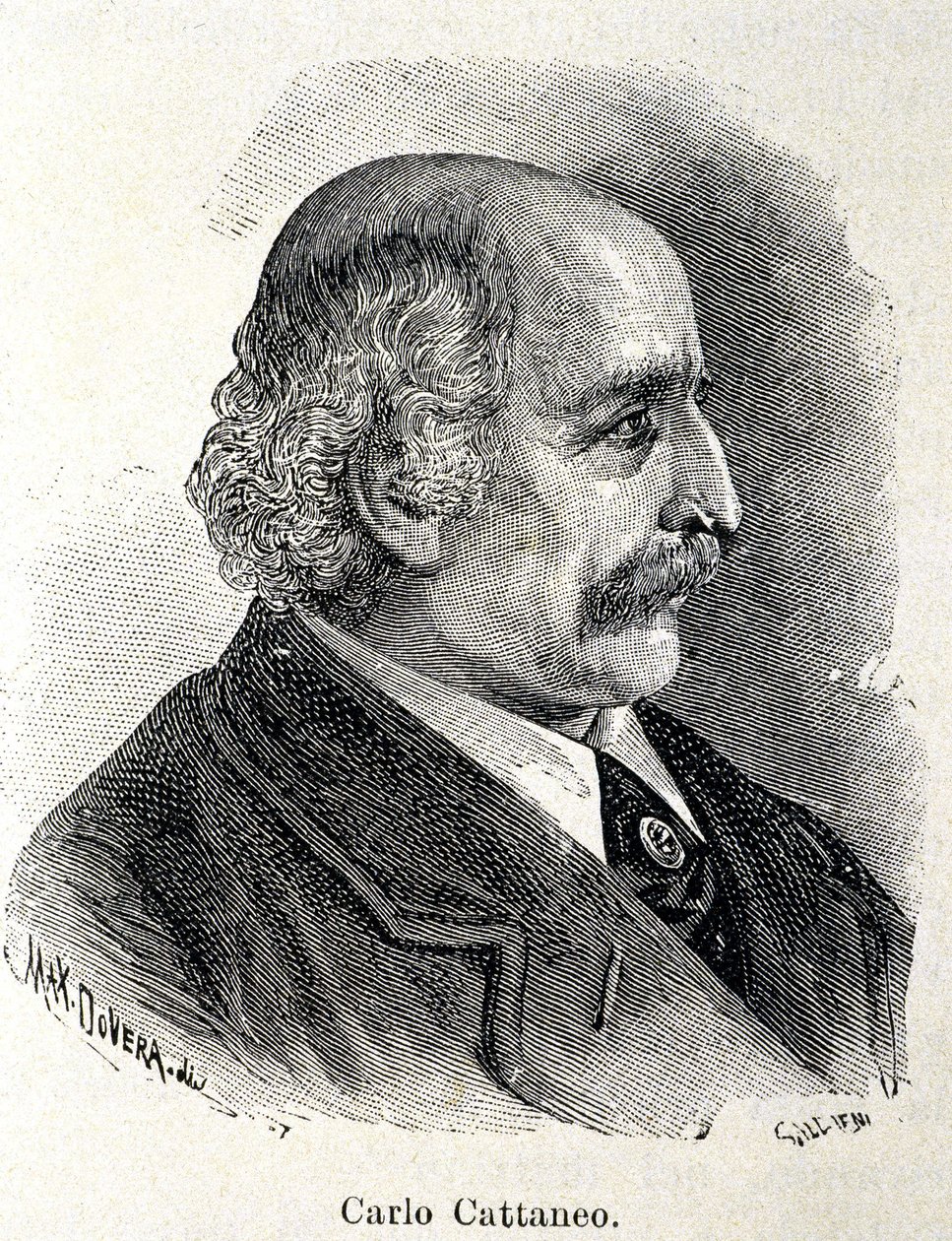 Porträtt av Carlo Cattaneo (1801-1869) av Unknown artist