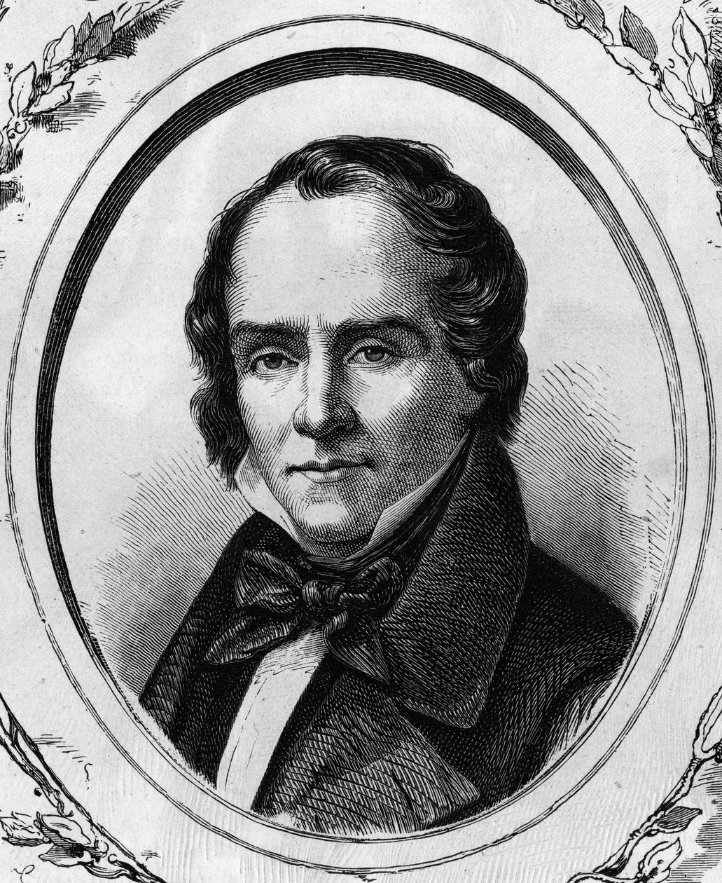 Porträtt av Casimir Delavigne, fransk poet och dramatiker (1793 - 1843) gravyr från 1866. av Unknown artist