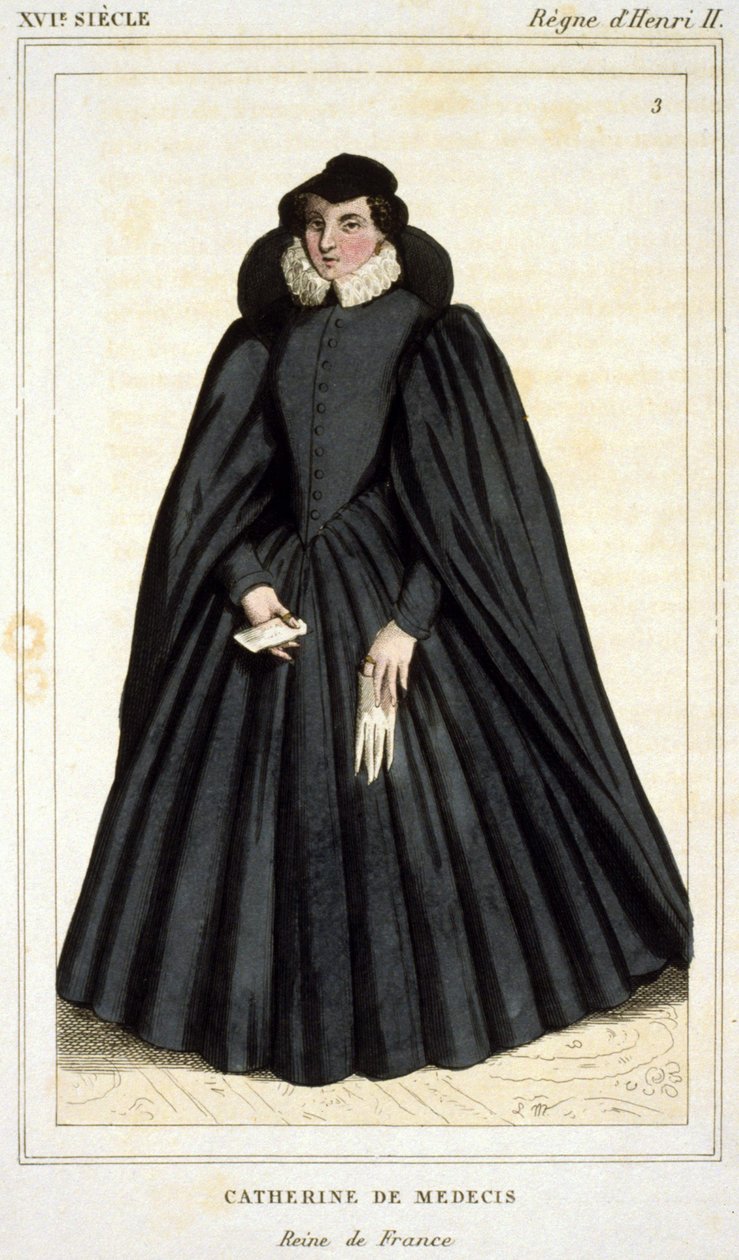 Porträtt av Catherine de Medici (Caterina de Medici) (1519 - 1589), gravyr tidigt 1800-tal. av Unknown artist