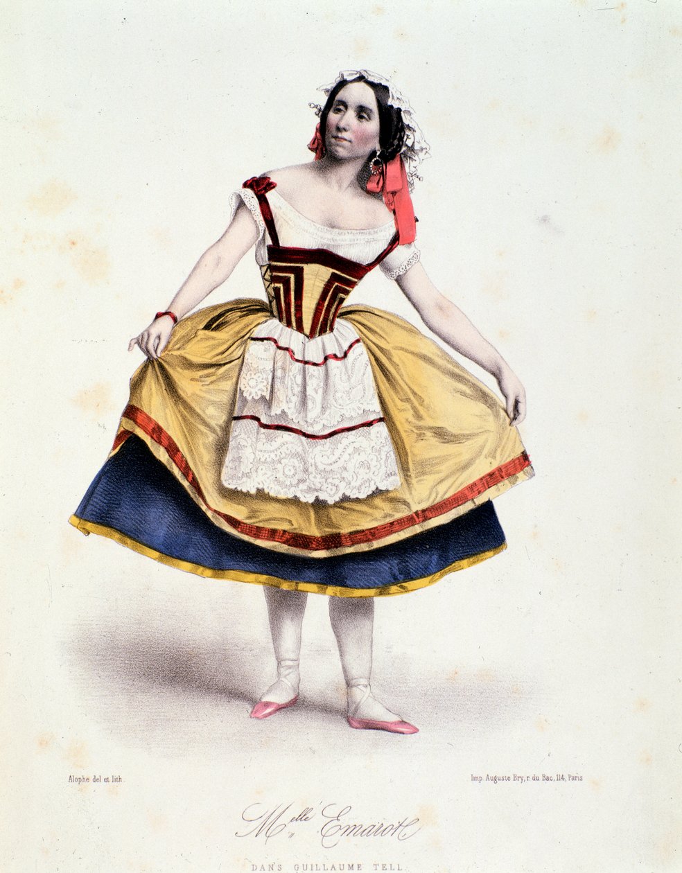 Porträtt av Celestine Emarot i Guillaume Tell, balett av Gioacchino Rossini, ca 1858 av Unknown artist