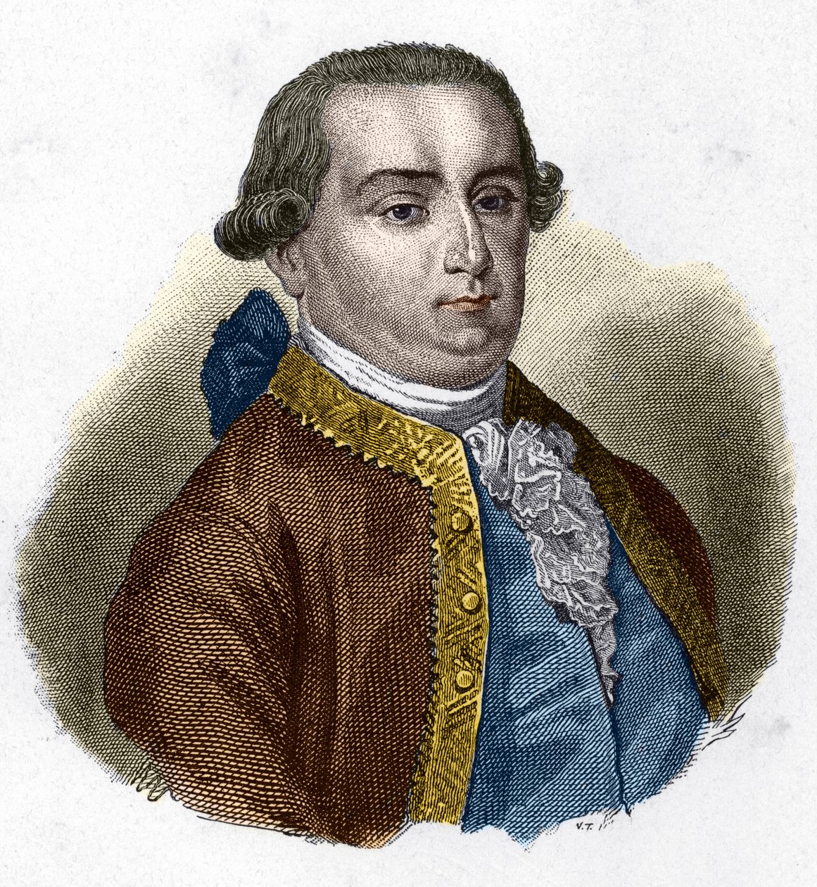 Porträtt av Cesare Bonesana, Marquis de Beccaria (1738 - 1794), italiensk jurist. av Unknown artist
