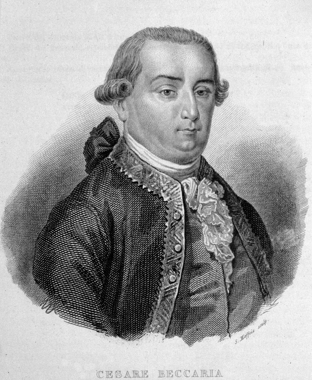 Porträtt av Cesare Bonesana, Marquis de Beccaria (1738 - 1794), italiensk jurist. av Unknown artist