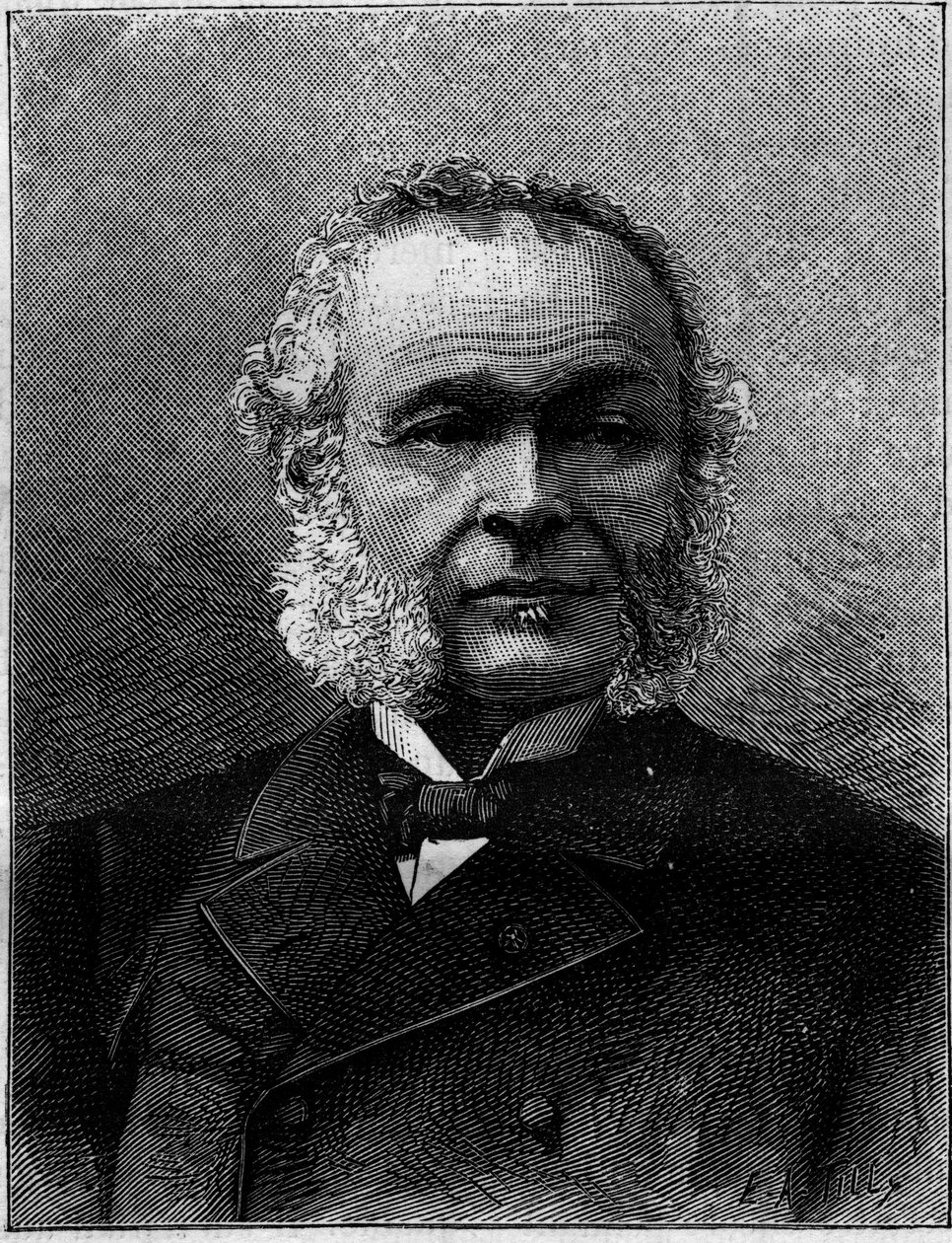 Porträtt av Charles Adolphe Wurtz (1817-1884), fransk kemist och lärare. Gravyr i "" Naturen. Granskning av vetenskap och dess tillämpningar på konst och industri. 1884 av Unknown artist