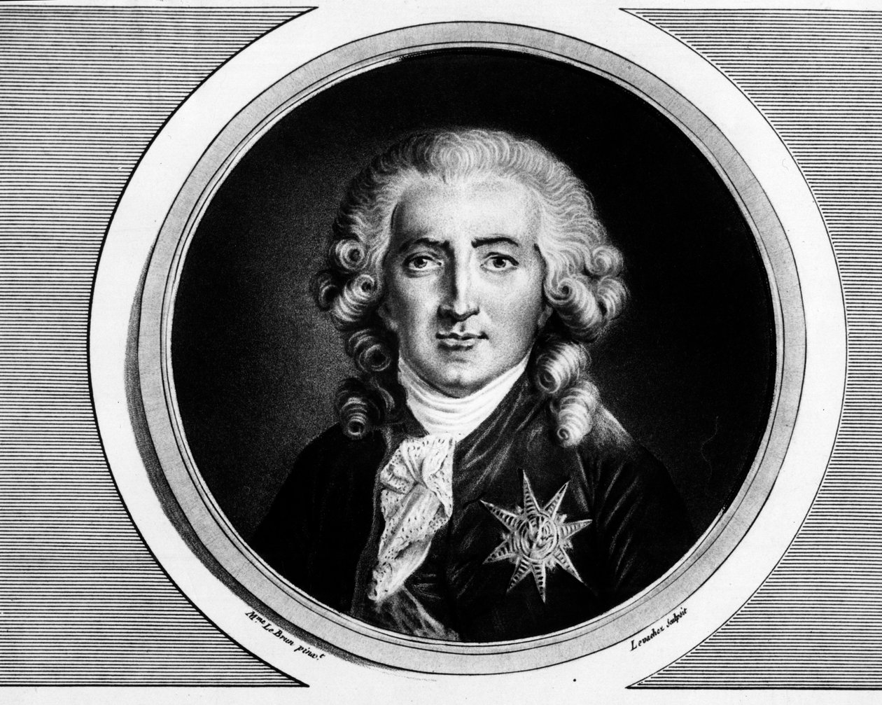 Porträtt av Charles Alexandre de Calonne (1734-1802). Gravyr i "" Komplett samling av historiska målningar från den franska revolutionen, i tre volymer.""" 1804. av Unknown artist