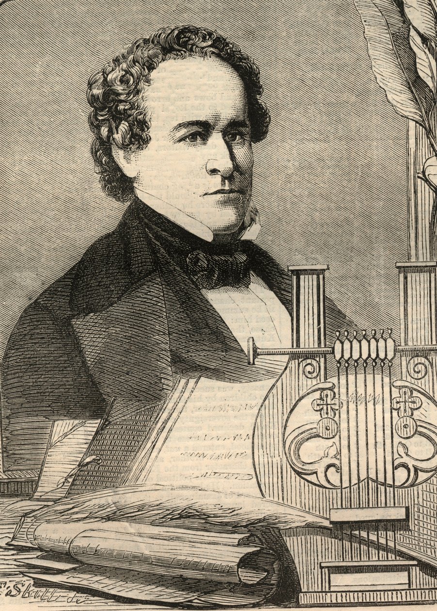 Porträtt av Charles Anthon (1797-1867), amerikansk professor. Gravyr i "" The illustrated London News "" av 23 januari 1858. av Unknown artist