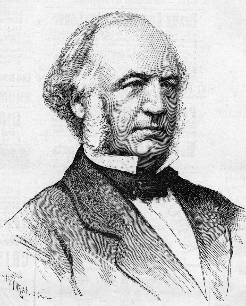 Porträtt av Charles Bergeron (1808-1883) fransk ingenjör, stor hantverkare av omvandlingen av Paris sätt, i "" Le Monde Illustré 1885". av Unknown artist
