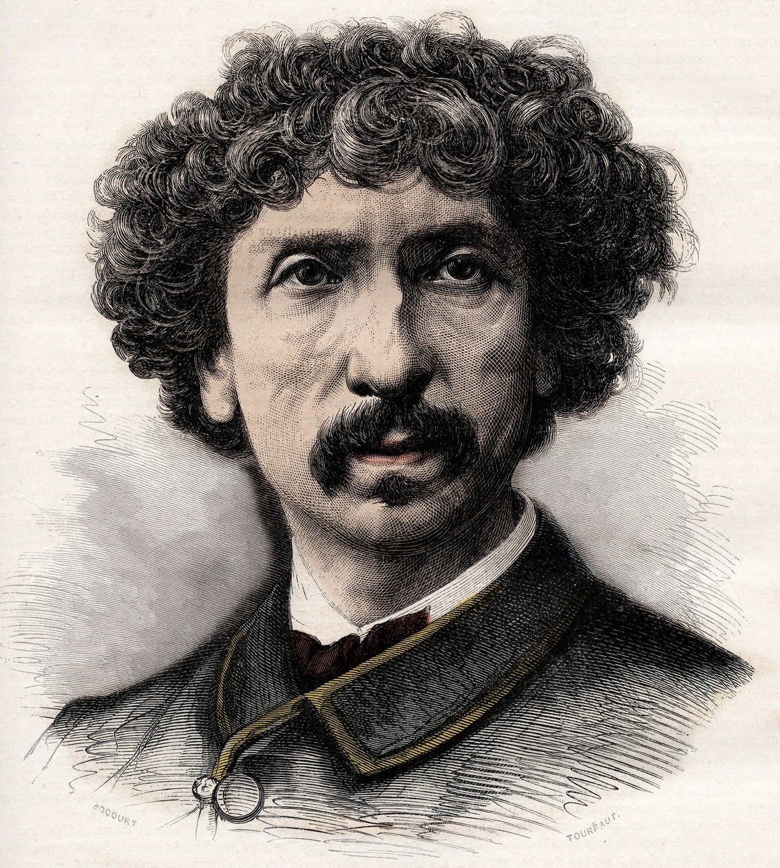 Porträtt av Charles Garnier (1825-1898), fransk arkitekt - gravyr i "La musique populaire""" illustrerad veckotidning - 1882 av Unknown artist