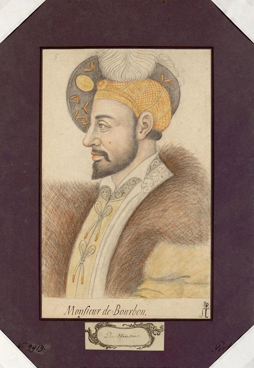 Porträtt av Karl III, hertig av Bourbon (1490-1527), konstapeln av Bourbon, anonym. Svart krita och sangvin på papper, storlek: 30,6x19,2 av Unknown artist