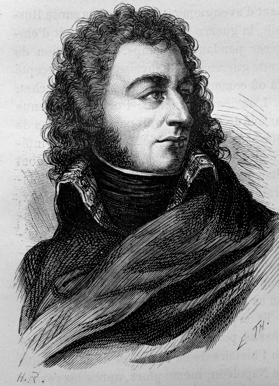 Porträtt av Charles John - Baptist Bernadotte (Karl XIV) (1763 - 1844). Gravyr från slutet av 1800-talet i "Histoire de France"" av H. Martin. av Unknown artist