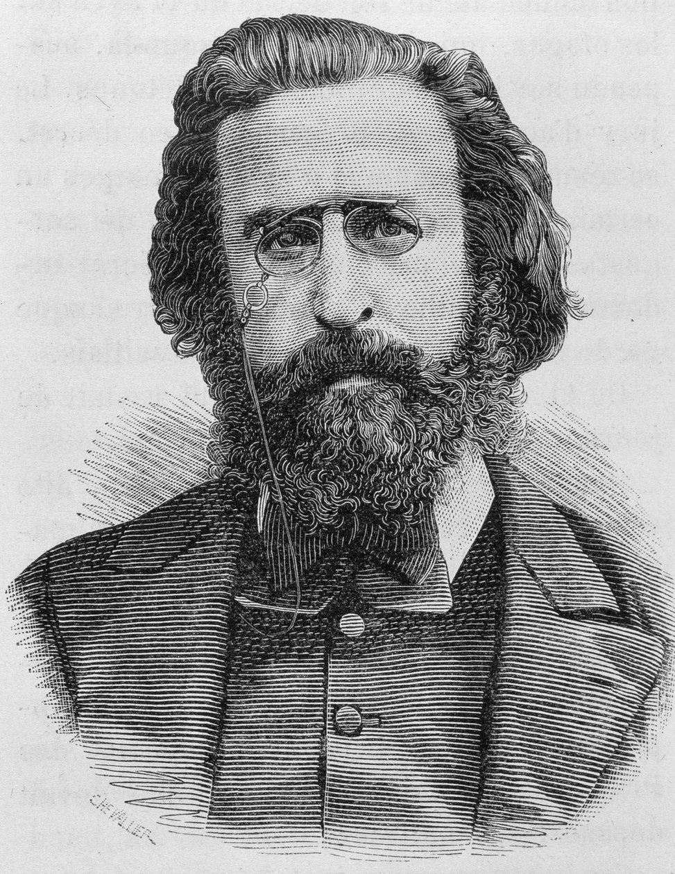 Porträtt av Charles Théophile Ferré (1845 - 1871). Gravyr från slutet av 1800-talet i "Histoire de France"" av H. Martin. av Unknown artist