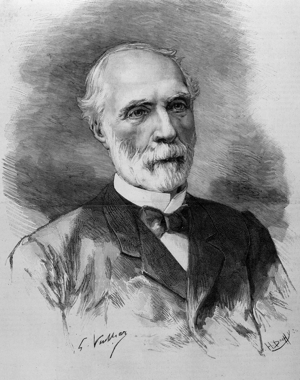 Porträtt av Charles de Freycinet (1828 - 1923), ordförande för ministerrådet. Gravyr av 1800-talet. av Unknown artist
